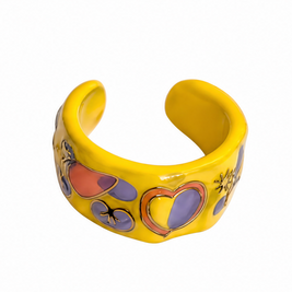 Y2K Colorful Asymmetric Enamel Open Ring