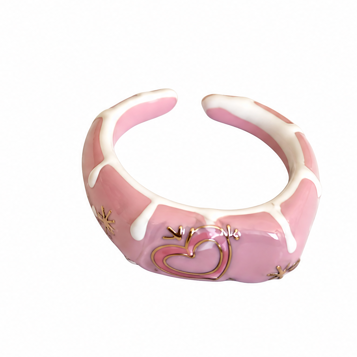 Y2K Colorful Asymmetric Enamel Open Ring