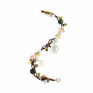 Clear Chalcedony Star Olive Branch Bracelet