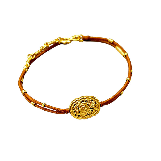 Peony Gold Rope Bracelet