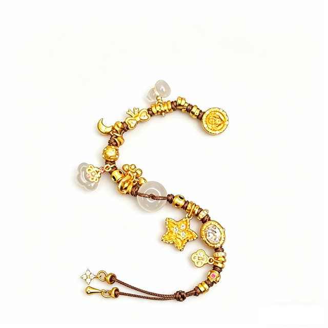 Brass Wealth God Gourd Charm Bracelet