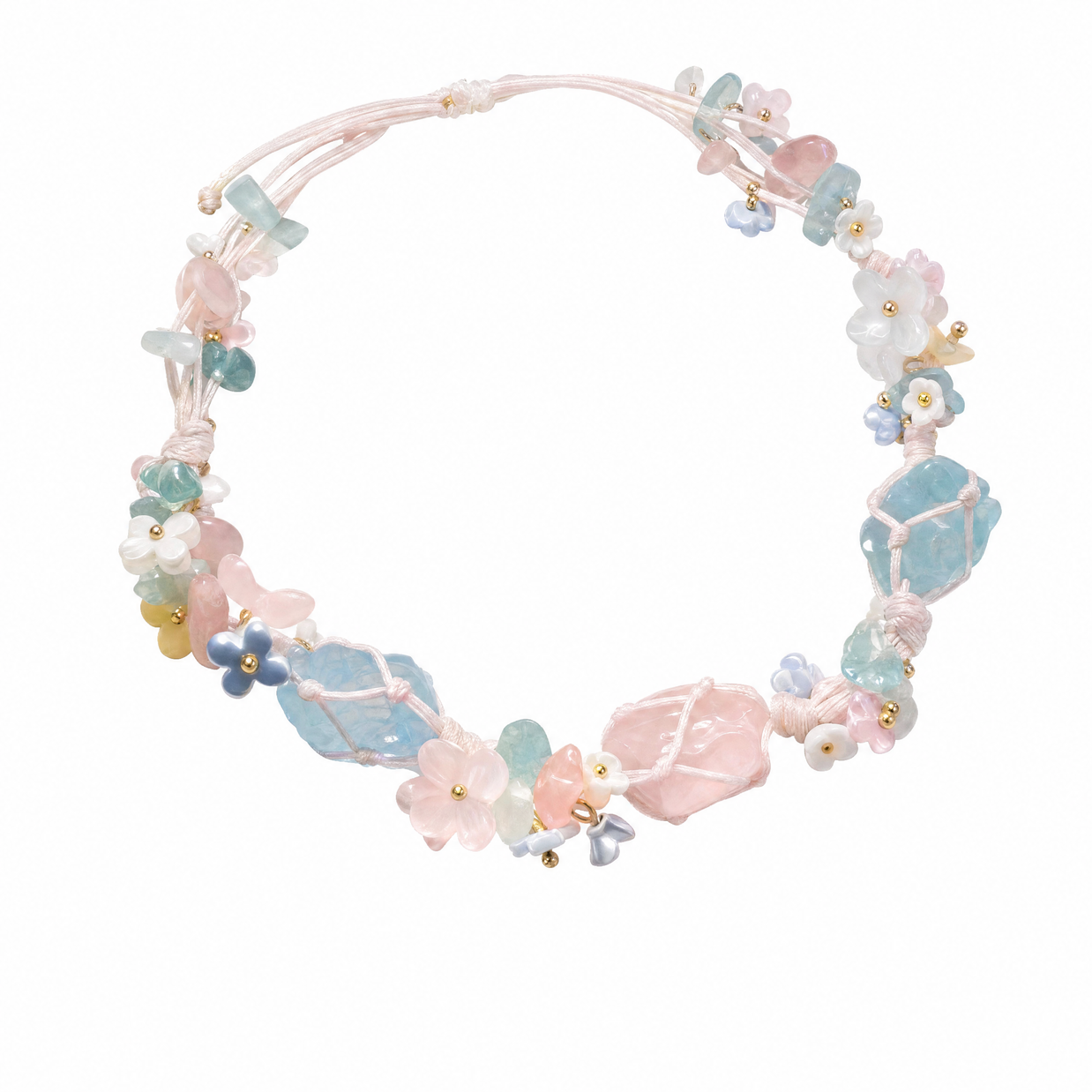 Aquamarine Rose Quartz Bracelet