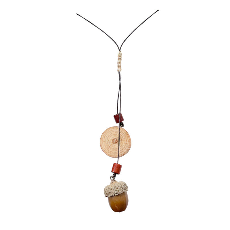 Long Acorn Collar Necklace