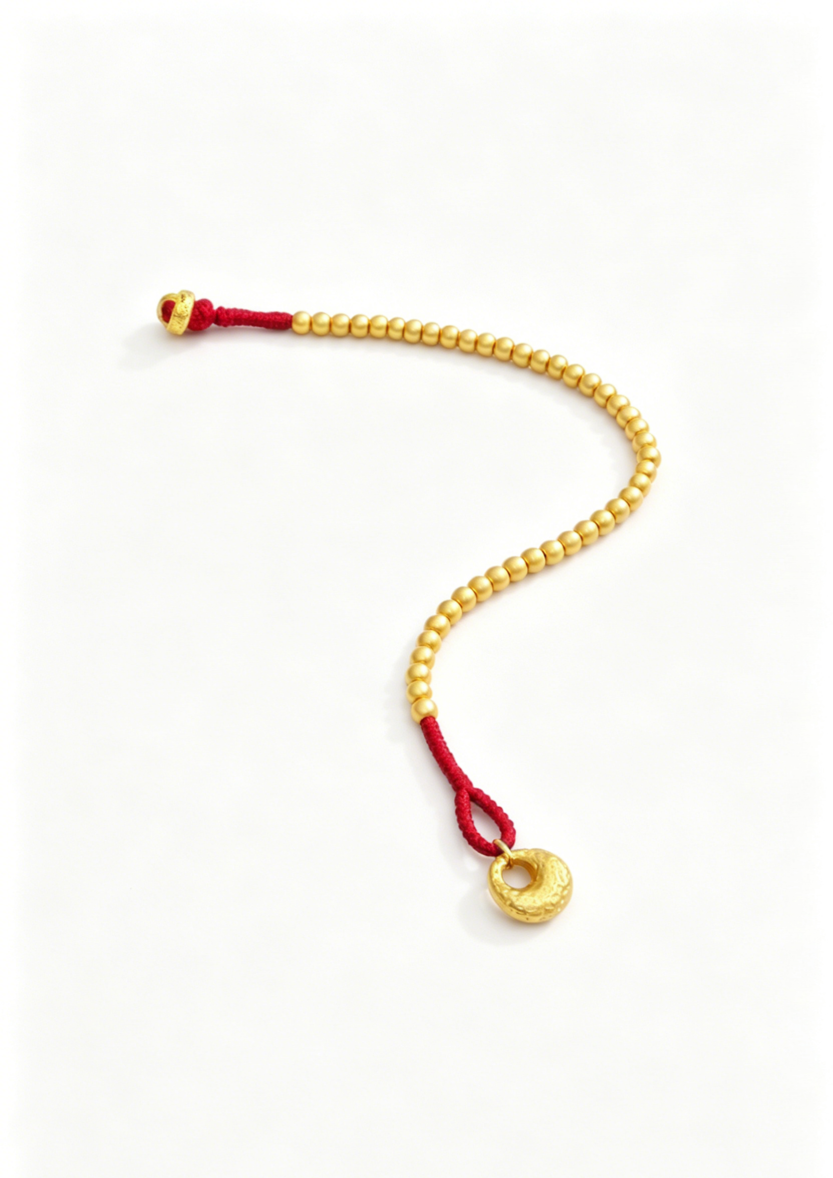 Gold Nugget Red String Bracelet