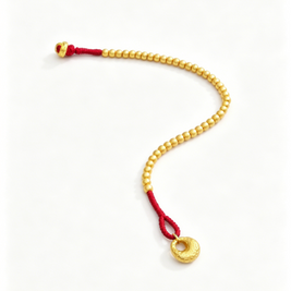 Gold Nugget Red String Bracelet