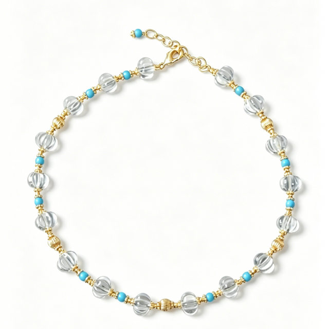 Chinese Turquoise Pumpkin Bead Strand