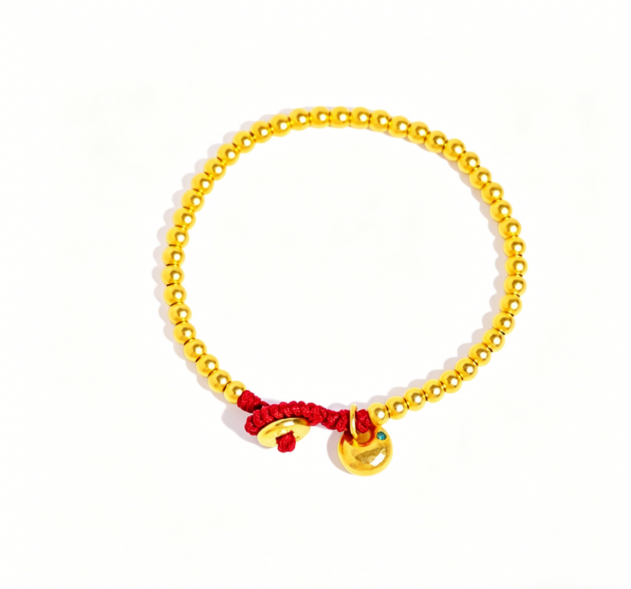 Gold Nugget Red String Bracelet