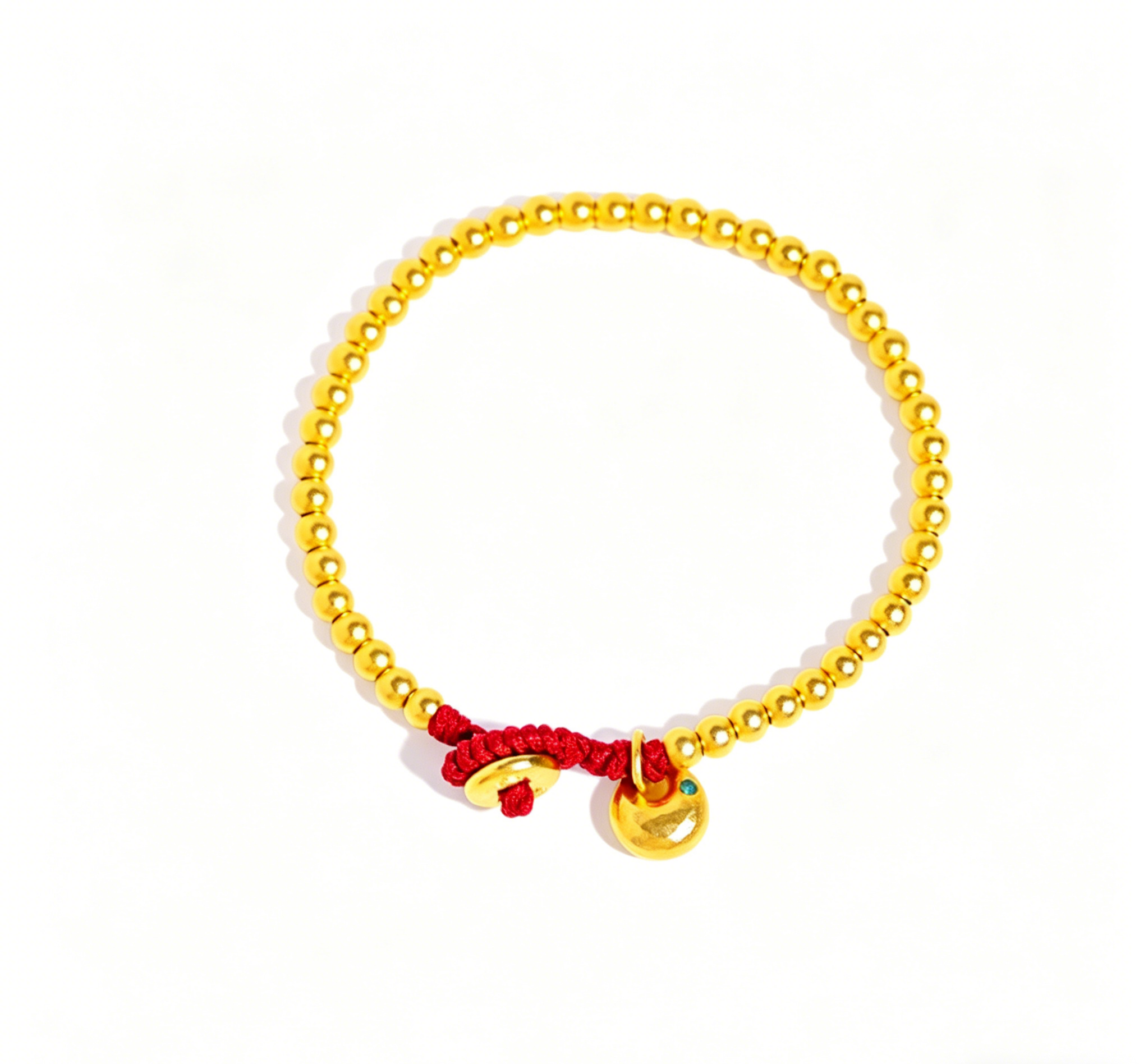 Gold Nugget Red String Bracelet