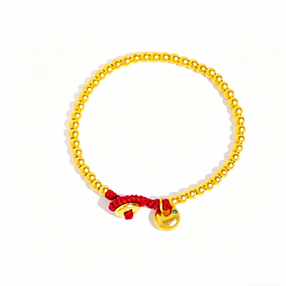 Gold Nugget Red String Bracelet