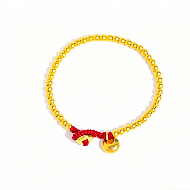 Gold Nugget Red String Bracelet