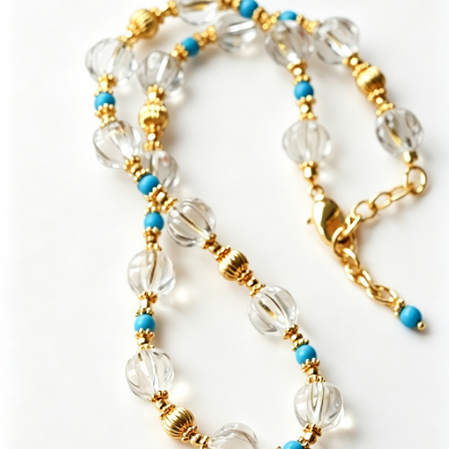 Chinese Turquoise Pumpkin Bead Strand