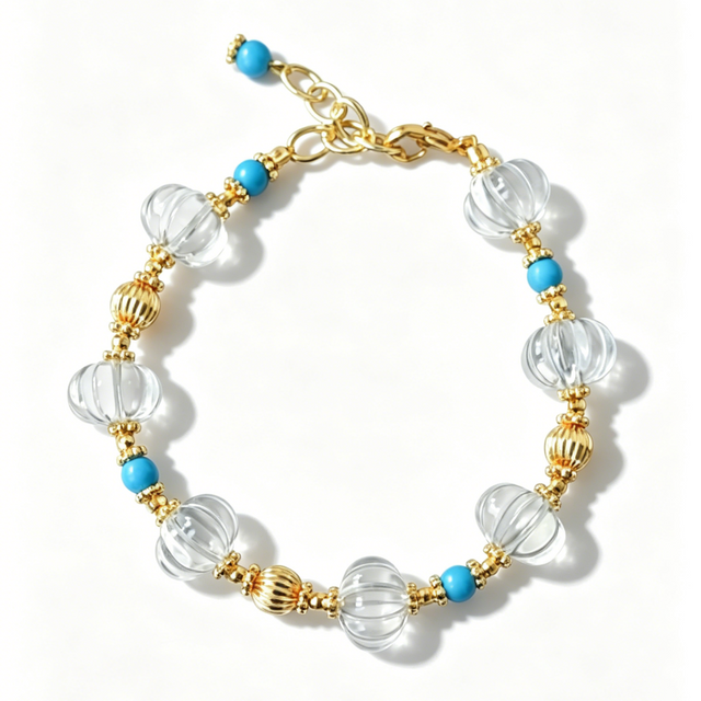 Chinese Turquoise Pumpkin Bead Strand