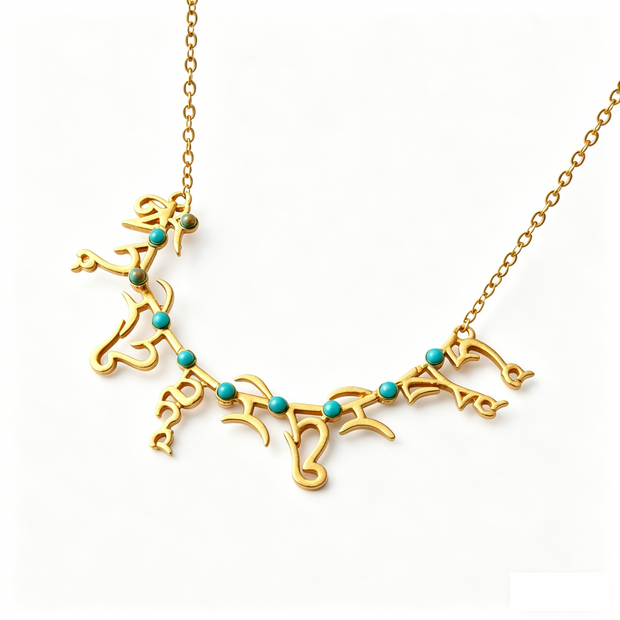 Vintage Turquoise Mantra Choker