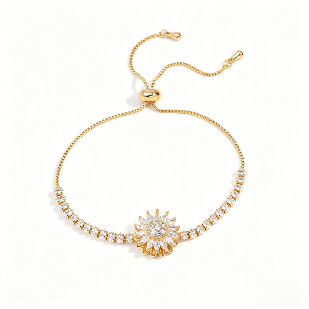 Sparkling Sunflower Pendant Necklace