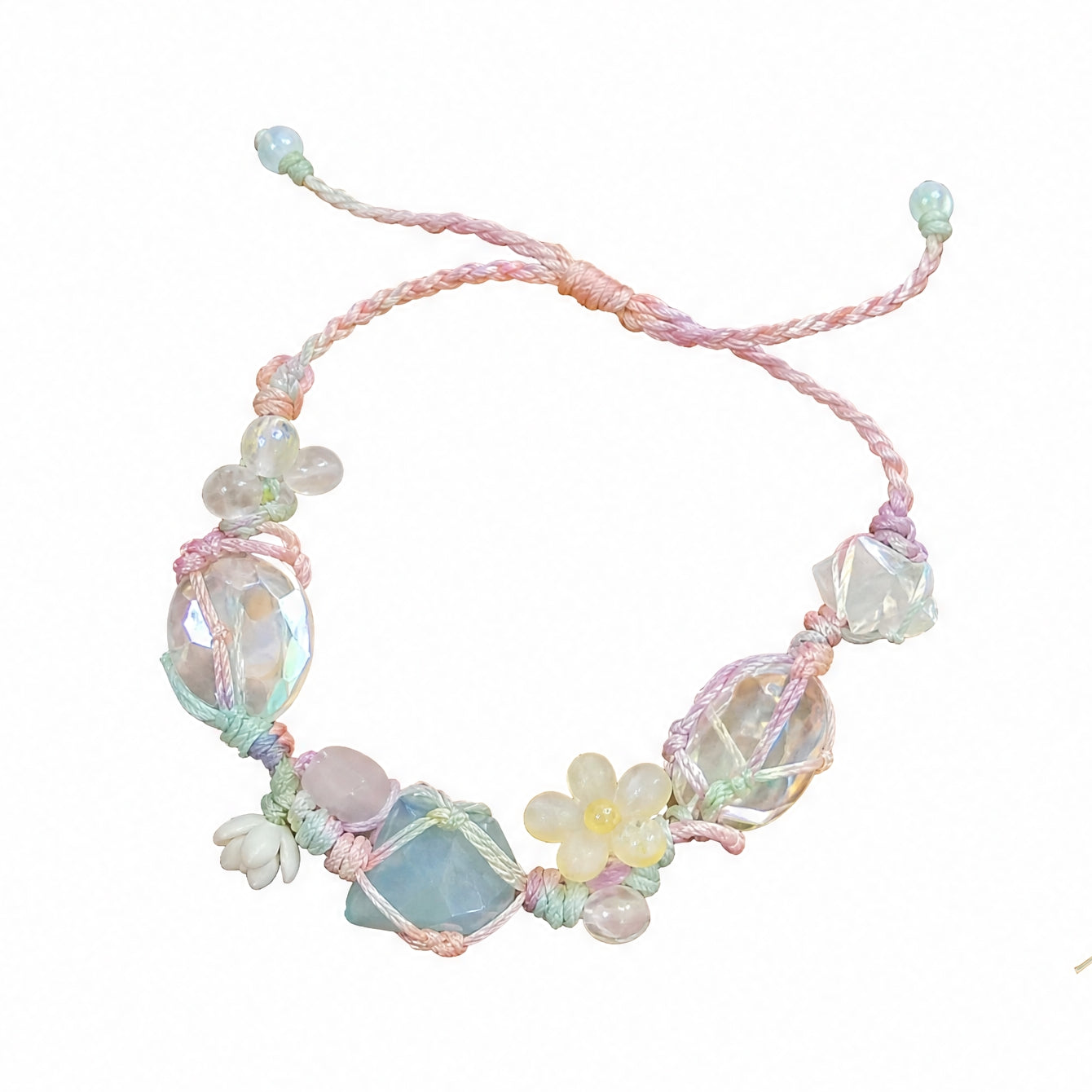 New Chinese Retro Colorful Flower Braided Bracelet