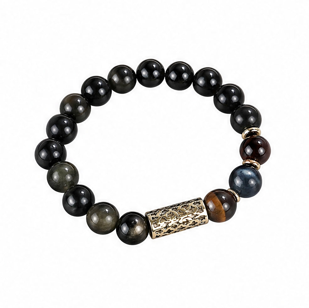 Tiger Eye Black Agate Bracelet