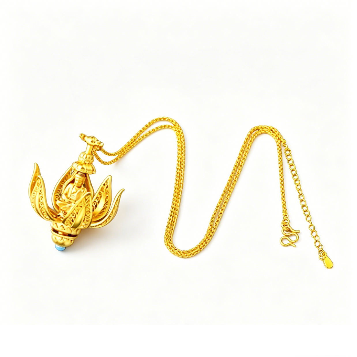 Rotating Lotus Prayer Pendant