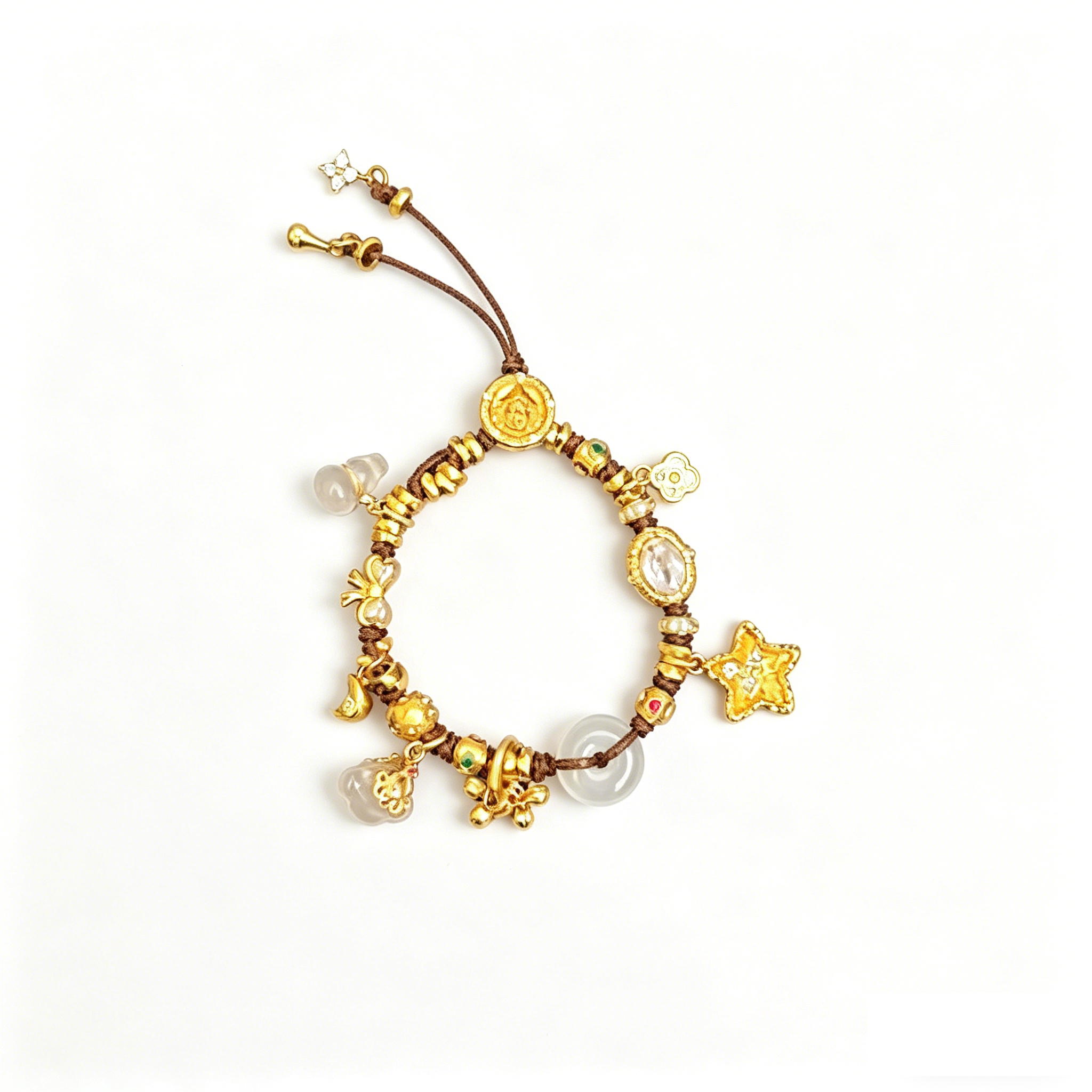 Brass Wealth God Gourd Charm Bracelet