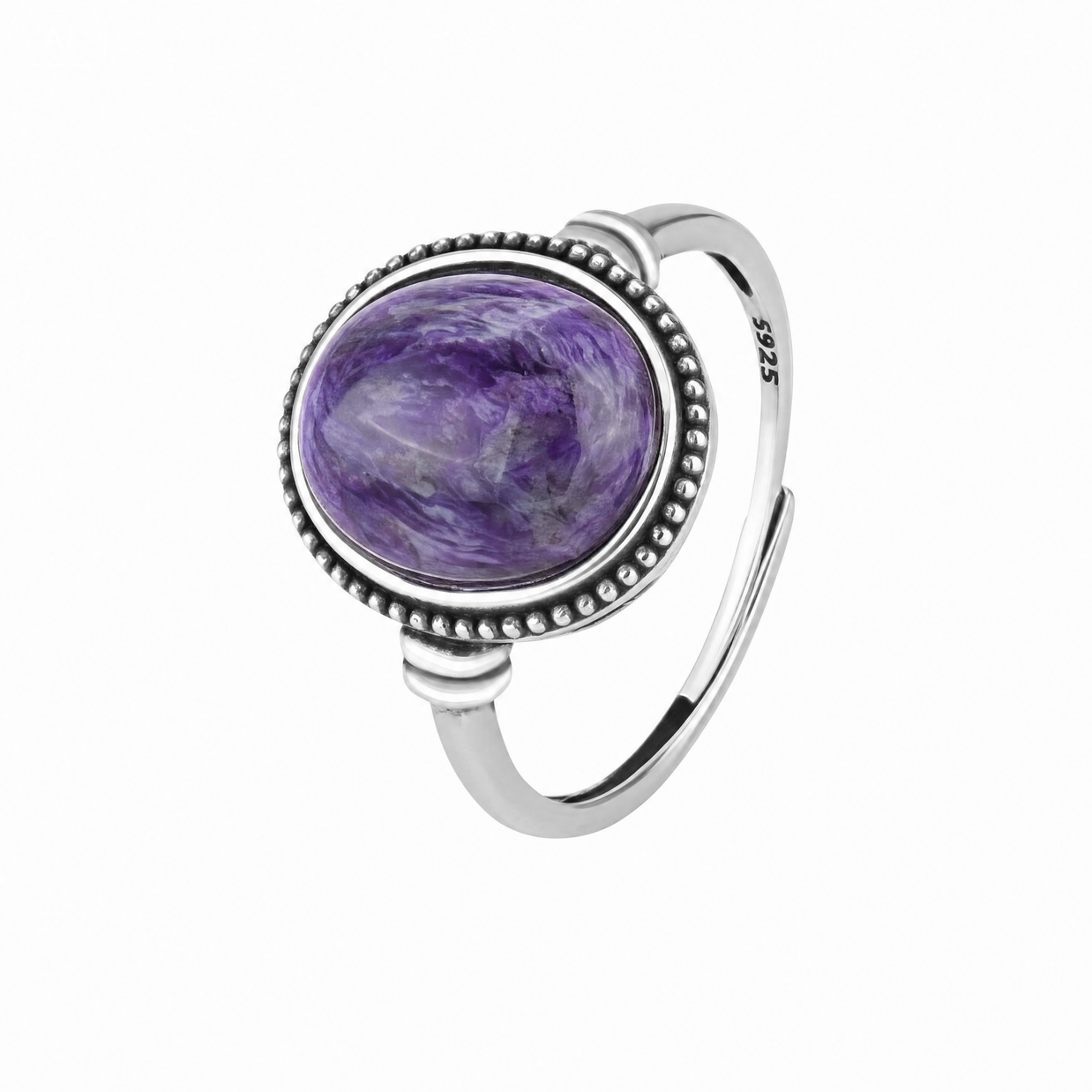 S925 Vintage Large Amethyst Red Agate Bangle
