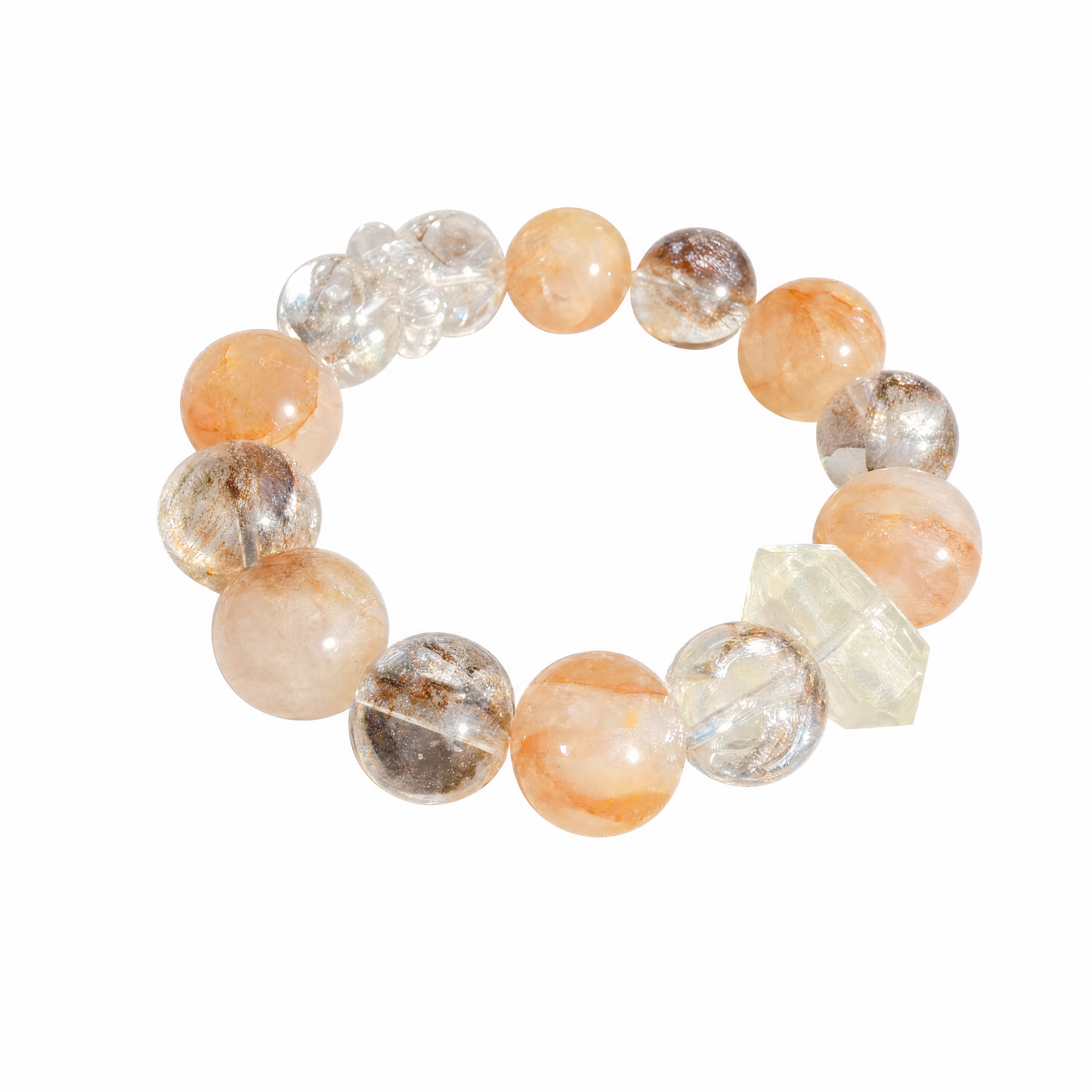 Spring Harmony Gold Foil Lemon Crystal Bracelet