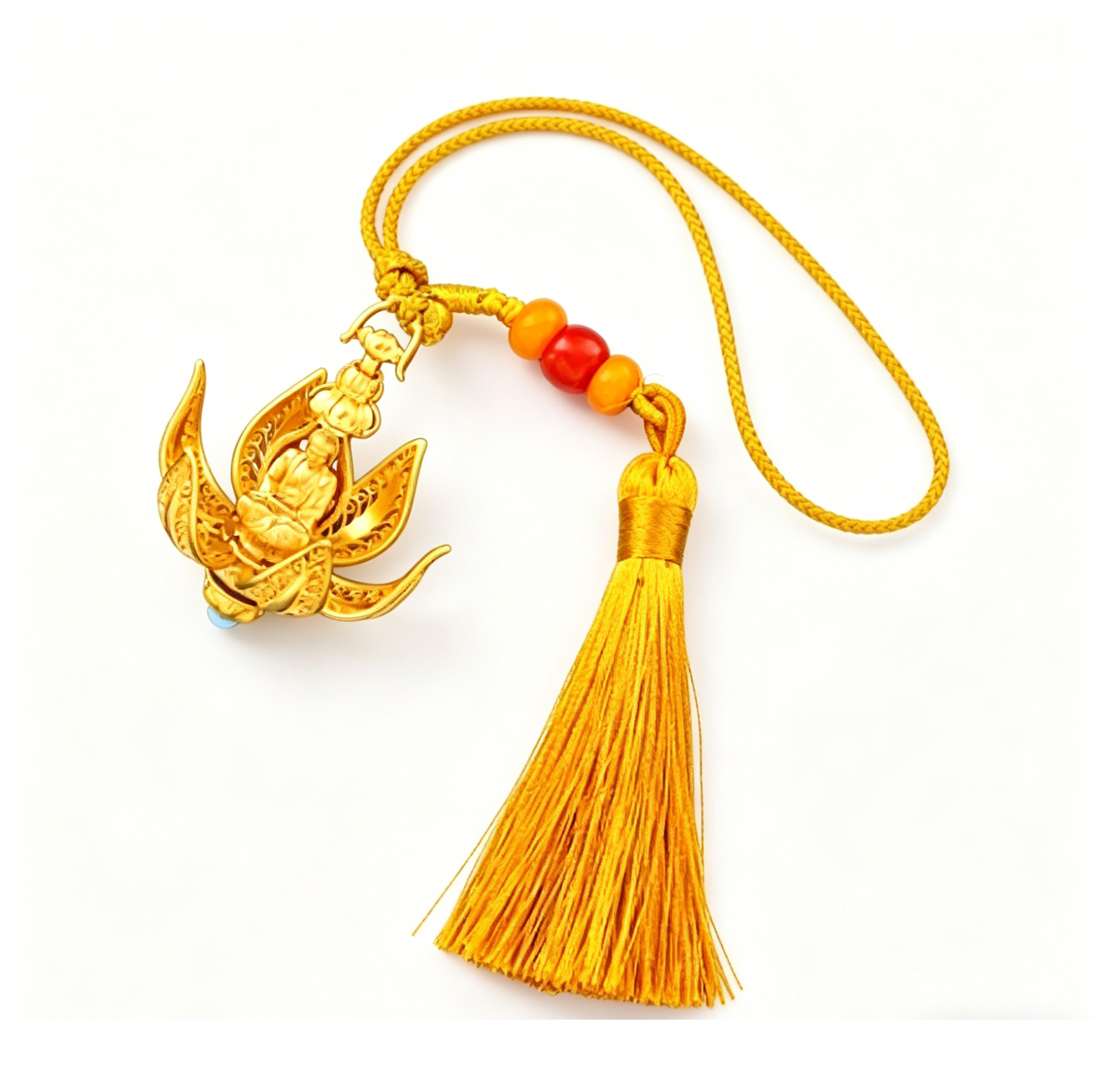 Rotating Lotus Prayer Pendant