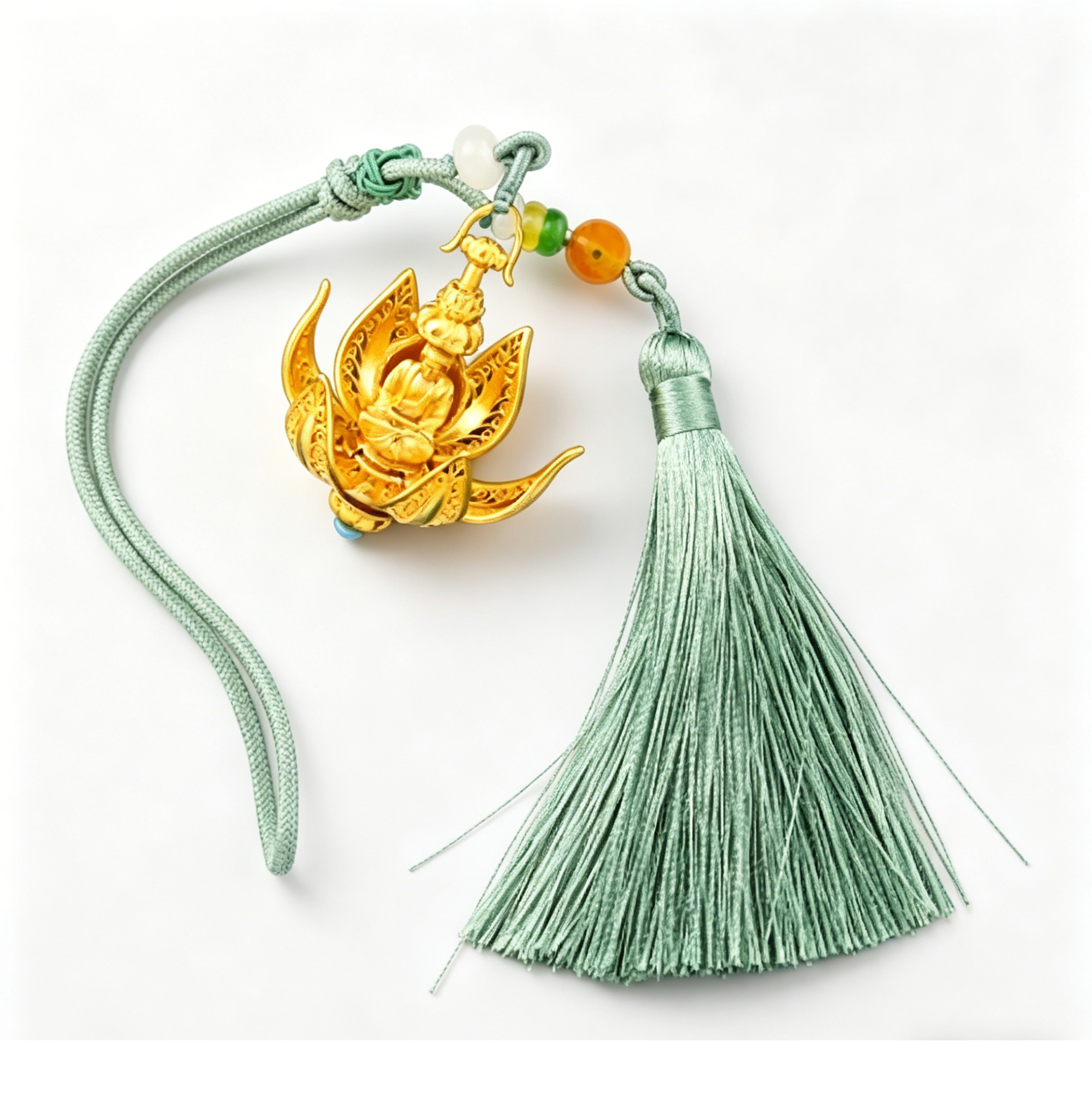 Rotating Lotus Prayer Pendant