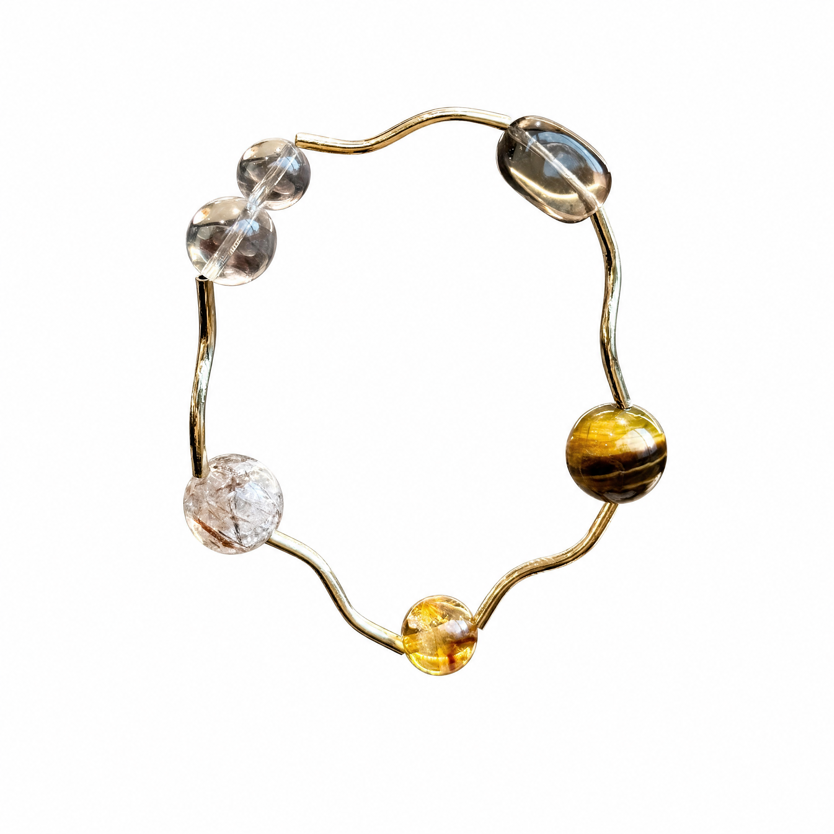Little Universe Tea Crystal Black Gold Bracelet