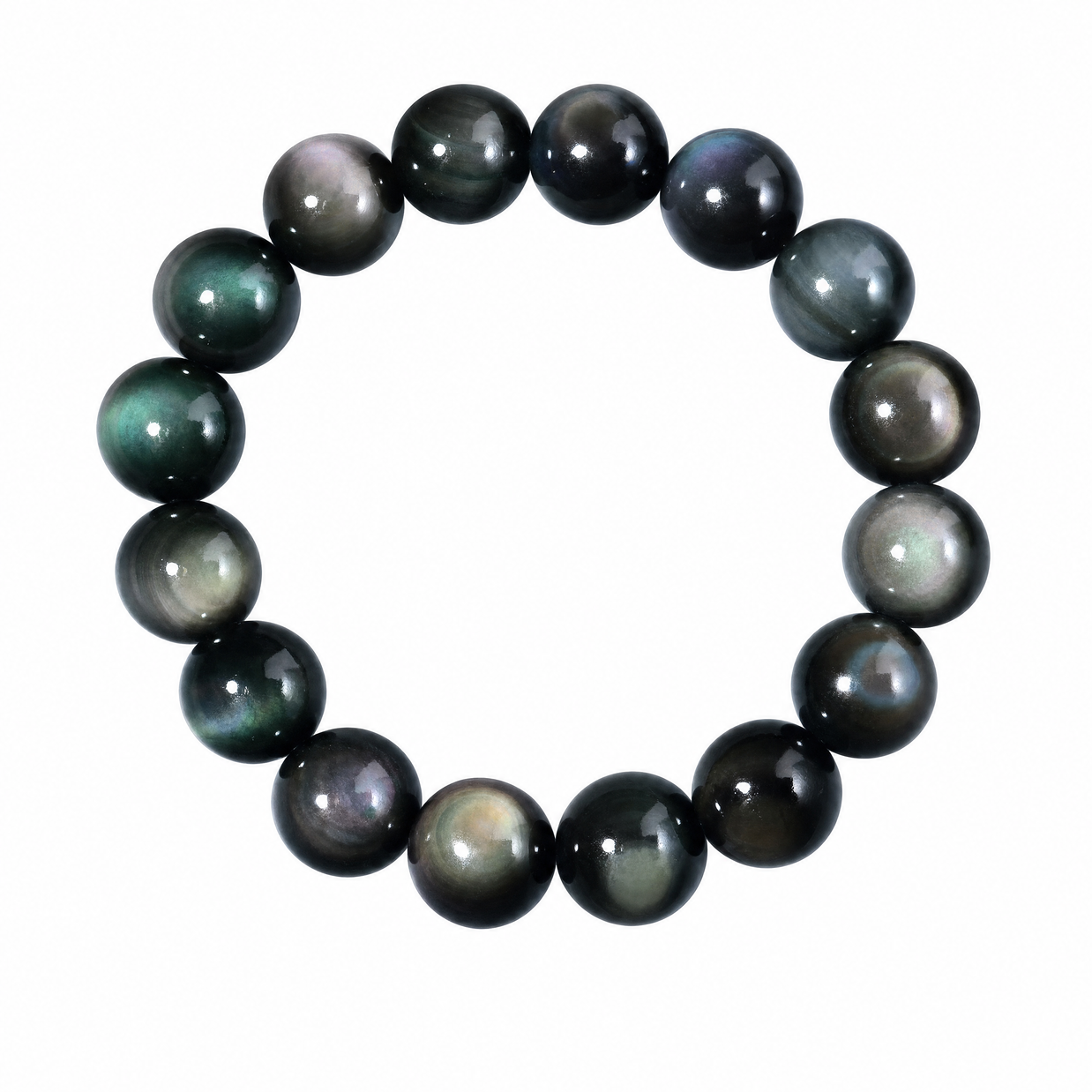 Natural Rainbow Eye Obsidian Bracelet