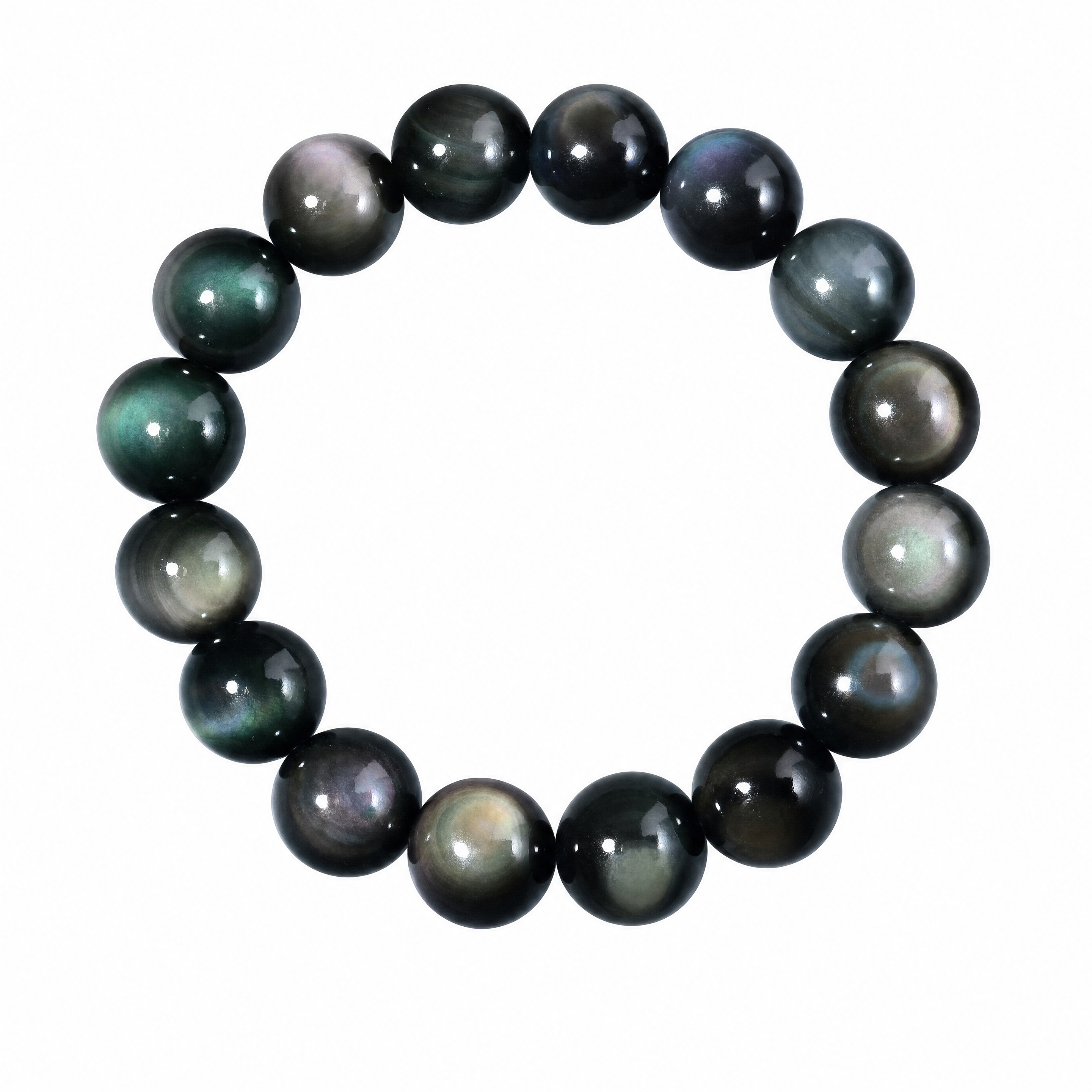 Natural Rainbow Eye Obsidian Bracelet